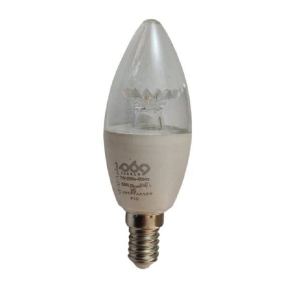 لامپ 7 وات ال ای دی شمعی شفاف برند فرنام