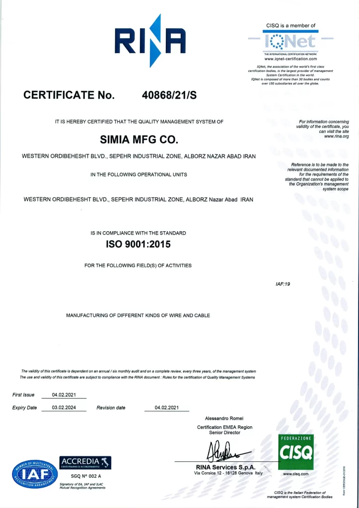 لیست قیمت سیم و کابل سیمیا