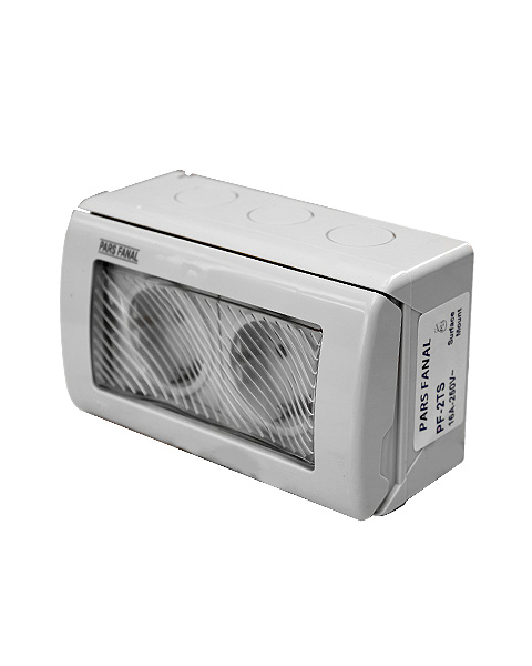 پریز دو پل روکار پارس فانال مدل PF-2TS16A واتر پروف پریز دو پل روکار پارس فانال مدل PF-2TS16A واتر پروف