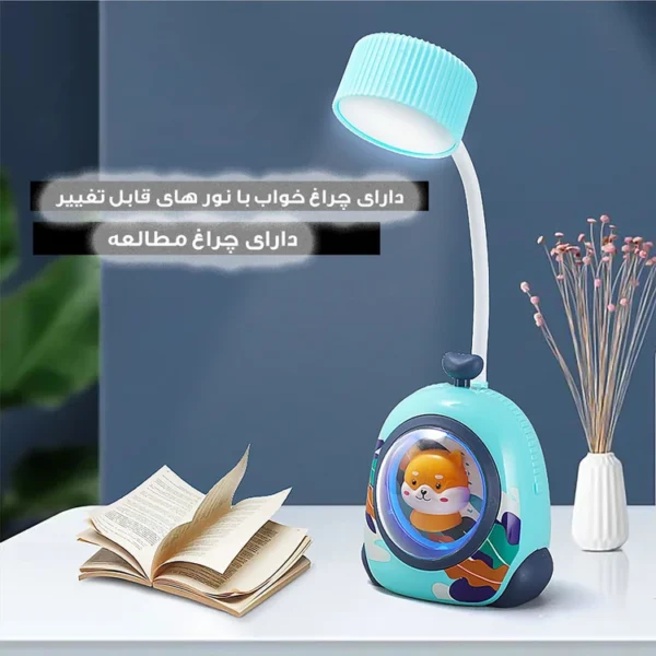 چراغ مطالعه مدل شارژی کد xjd-09 طرح خرس کابین دار