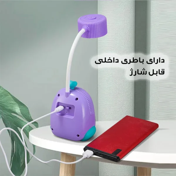 چراغ مطالعه مدل شارژی کد xjd-09 طرح خرس کابین دار