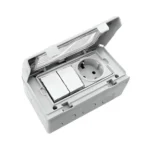 کلید دو پل + پریز روکار پارس فانال مدل PF-2GSTS16A واتر پروف