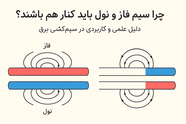 چرا سیم فاز و نول باید کنار هم باشند؟ | دلیل علمی و کاربردی در سیم‌کشی برق