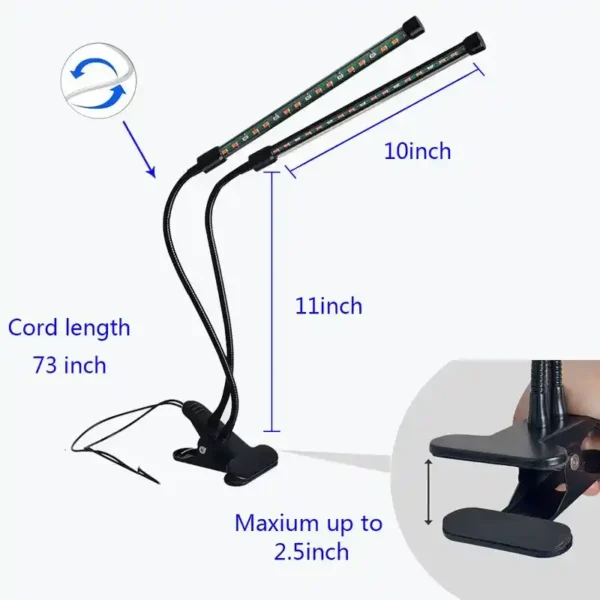 چراغ رشد گیاه 10 وات مدل Dual Head - Image 13