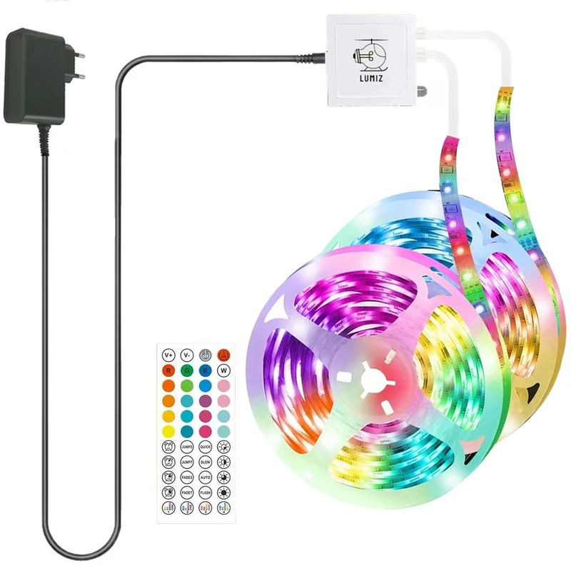 076fb0fac215a6e3012 ریسه ال ای لومیز مدل SmartStrip-44key-40m bluetooth به همراه ریموت - Image 1