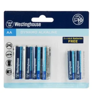 باتری قلمی و نیم قلمی وستینگهاوس مدل (2+4)Dynamo Alkaline بسته 6 عددی