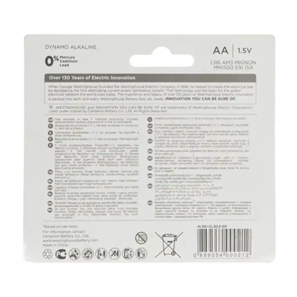 باتری قلمی و نیم قلمی وستینگهاوس مدل (2+4)Dynamo Alkaline بسته 6 عددی - Image 2