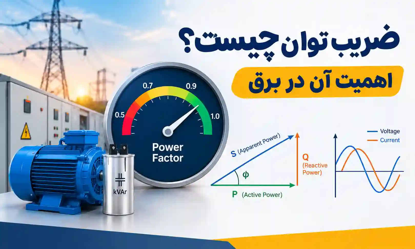 ضریب توان به زبان ساده ، اهمیت آن در برق + مثال محاسبه